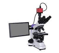 Microscopio Trinoculare HD Biologico Da Laboratorio Zoom 2500X + Fotocamera Digitale Elettronica 16 MP USB HDMI + LED LCD 10 Pollici Ampia Gamma Di Utilizzi(Gold)