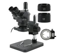 Microscopio trinoculare microscopio stereo simul-focale 50X 100X da laboratorio industriale + obiettivo ausiliario 0,5X 1,0X 0,7X 1,5X 2,0X 7X-50X