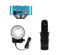 Microscopio Video Digitale Industriale 38MP HDMI USB Monoculare Fotocamera Zoom 180X C Mount Lens For Saldatura PCB(Camera-Lens-Light)
