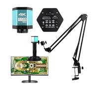 Microscopio video industriale Full 4K 1080P HDM/I USB con telecamera for microscopio digitale sensore, zoom 1-150X, telecomando(2K HDM/I VGA Set)