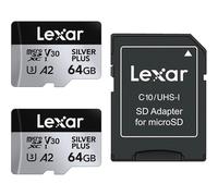 MicroSD Lexar 64GB Bipack silver A2 V30