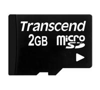 TS2GUSD - Scheda di memoria MicroSD 2 GB, Transcend, con adattatore