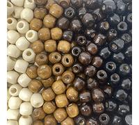 Microsfere per grandi buchi, Perline di legno for macramè con foro grande, 12 mm x 10 mm, foro 5,5 mm, multicolore, confezione da 500 o 1000 pezzi(Multicolor,1000)