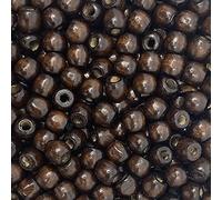 Microsfere per grandi buchi, Perline di legno for macramè con foro grande, 12 mm x 10 mm, foro 5,5 mm, multicolore, confezione da 500 o 1000 pezzi(Dark Brown,1000)