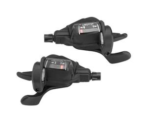 Microshift | Mezzo Thumb-Tap Shifter Set | 8 marce | Tripla | Indicatore ottico del cambio | Compatibile con Shimano