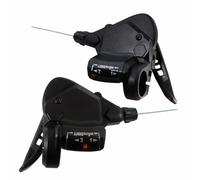 Microshift Set Leva del Cambio Unisex per Mountain Bike, 3 x 7 velocità, Nero, Taglia Unica