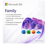 Microsoft 365 Family - Licenza di abbonamento (1 Anno) - Fino a 6 utenti, Fino a 5 dispositivi
