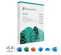 Microsoft Office 365 Family Suite Office 6 licenza/e Multilingua 1 anno/i