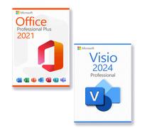 Microsoft Office 2021 Professional Plus + Microsoft Visio 2024 Professional Licenza per 3 PC