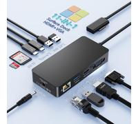 Microsoft Surface Dock 11 in 1 Surface Docking Station Hub Doppio Display 4K HDMI+VGA per Surface Pro 11/10/9/8/X/7/6/5/4/3, Surface Laptop 7/6/5/4/3/2/1, Surface Laptop Go 3/2/1, Surface Book