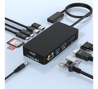 Microsoft Surface Dock 2 11 in 1 con HDMI + VGA 4K, docking station per Microsoft Surface Pro 11/10/9/8/X/7/6/5/4/3, Surface Laptop