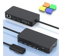 Microsoft Surface Dock con triplo display Dual HDMI+VGA, 12 in 1 Surface Docking Station per Surface Pro 11/10/9/8/X/7/6/5/4/3, Surface Laptop 5/4/3/2/1, Surface Laptop Go 3/2/1