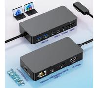 Microsoft Surface Docking Station Triple Displays 4K@60Hz HDMI+ USB C + DP con adattatore di alimentazione da 120 W, docking station Surface Pro per Microsoft Surface Pro 12/11/10/9/8/7, Surface
