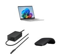 Microsoft Surface Laptop | Copilot+ PC | LCD Touchscreen 13” | Snapdragon® X Plus | 16 GB di RAM | 256 di memoria | Ultimo modello | Platino + Alimentatore da 65 W + Arc Mouse - Kit Smart Working