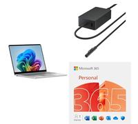 Microsoft Surface Laptop | LCD Touchscreen 13” | Snapdragon® X Plus | 16 GB di RAM | 256 di memoria | Ultimo modello | Platino + Alimentatore da 65 W 365 Personal - Kit produttività