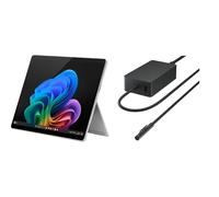 Microsoft Surface Pro | Copilot+ PC | LCD Touchscreen 12” | Snapdragon® X Plus | 16GB di RAM | 256GB di memoria | Ultimo modello | Platino + Alimentatore da 65 W - Starter pack