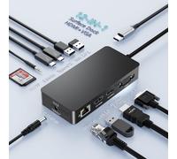 Microsoft Surface Thunderbolt 4 Dock con triplo display 4K HDMI + VGA, 12 in 1 Surface Docking Station Travel Hub Adapter per Surface Pro 11/10/9/8/X/7+/7,Laptop 7/6/5/4/3,Laptop Studio 2/1,Go 4/3/2/1