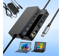 Microsoft Surface Thunderbolt 4 Dock Triple Display Dual HDMI+VGA con adattatore di alimentazione, 12 in 1 Surface Docking Station per Surface Pro 11/10/9/8/X/7+/7, Surface Laptop 7/6/5/4/3, Laptop
