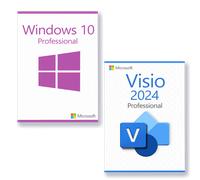 Microsoft Windows 10 Professional + Microsoft Visio 2024 Professional Licenza per 3 PC