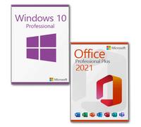 Microsoft Windows 10 Professional + Office 2021 Professional Plus license for 3 PCs