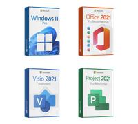 Microsoft Windows 11 Pro + Microsoft Office 2021 Professional Plus + Microsoft Project 2021 Professional + Microsoft Visio 2021 Standard Licenza per 3PC