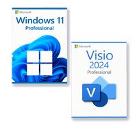 Microsoft Windows 11 Professional + Microsoft Visio 2024 Professional Licenza per 3 PC