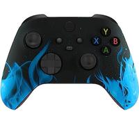 Microsoft Xbox One S Soft Touch Custom controller - rosso sangue Splatter Soft Shell per comfort grip x blu Blue Flames
