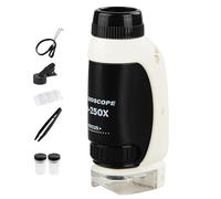 microsopo a Mano per Les - Pocket microsope 50x-250x Kit microsopo illuminato a LED | Progetto di STEM prescolare, microsopo educativo per il laboratorio di scienze studio