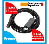 MICROSPIA CIMICE SPIA VIDEO ISPEZIONE CAM ENDOSCOPICA SONDA 10 Mt DIAMETRO 10mm