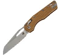 Microtech MSI RAM-LOK Frag G10 Tan Stonewash Full Serrated 210-12FRGTTA