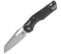 Microtech MSI® S/E Fluted G-10 Nero Stonewash Full Serrated 210-12FLGTBK
