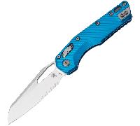 Microtech MSI S/E STONEWASH PART SERRATE FLUTED ALLUMINIO BLU 210-11FLBL