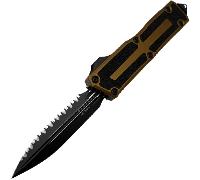 Microtech SCARAB II GEN III D/E BLACK FULL SERRATE TAN 1280-3TA