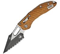 Microtech STITCH RAM LOK S/E BLACK FULL SERRATE FLUTED TAN 169RL-3FLTA