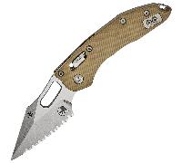 Microtech STITCH RAM LOK S/E STONEWASH FULL SERRATE FLUTED G-10 TAN 169RL-12FLGT