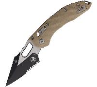 Microtech Stitch - RAM-LOKTM S/E Fluted G-10 Tan Partial Serrated 169RL-2FLGTTA
