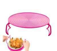 Microwave Double Plate Stacker - Versatile Microwave Oven Tray,Folding Storage Micrrowave Food Splatter Cover Carrying Trays With Flexible Handles For Bowls