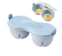 Microwave Egg Boiler, 2-Cavity Nonstick Poached Egg Maker, Heat-Resistant Breakfast Cooker with Lid, Quick and Easy Kitchen Gadget for Perfect Eggs, 8.66x3.43x4.33 Inches