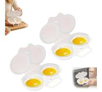 Microwave Egg Poacher With Lid & Handle,2 Cavity Microwave Egg Poacher (2-A)
