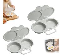 Microwave Egg Poacher With Lid & Handle,2 Cavity Microwave Egg Poacher (2-B)