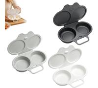 Microwave Egg Poacher With Lid & Handle,2 Cavity Microwave Egg Poacher (3Pcs)