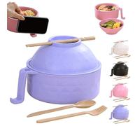 Microwave Noodle Bowl,noodle Bowl with Lid,instant Noodle Bowl,noodle Bowl with Chopsticks, Multifunctional Ramen Bowl Set with Fork Spoon Chopsticks,Ramen Bowl with Handle, for Soup Pasta Salad