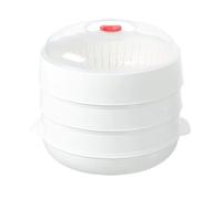 Microwave Oven Steamer,2025 Upgraded Multifunctional Microwave Vegetable Steamer with a Transparent Lid and Tray,for Vegetable, Cooking Dumplings (Third floor)