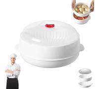Microwave Oven Steamer, Multifunctional Microwave Vegetable Steamer, Layered Water Storage Design, Food-Grade PP5 Material, for Steamed Bread, Dumplings, Vegetables (One)