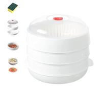 Microwave Oven Steamer with Lid and Tray, 2025 New Microwave Oven Steamer with Lid and Tray, Layered Water Storage Design for Cooking Dumplings, Vegetable (3 layers)