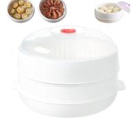 Microwave Oven Steamer With Lid and Tray, 2025 Upgraded Microwave Oven Steamer, Multifunctional Microwaves Heating and Thermal Insulation Steamers Utensils for Cooking Food and Vegetables (2-Layer)