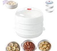Microwave Oven Steamer With Lid and Tray, Multifunctional Microwave Heating and Thermal Insulation Steamer Utensils, Layered Water Storage Design, for Microwaves And Kitchens (3 Layer)