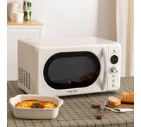 MICROWAVE RETRO - Forno A Microonde Digitale Grill 900W Bianco Panna