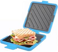 Microwave Silicone Sandwich Maker, Non-Stick Cordless Sandwich Maker,for Home Travel Camping Office Dorm Motorhome (Yellow)
