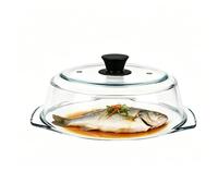 Microwave Splatter Cover - Glass Silicone 28×24×7cm with Vent Holes